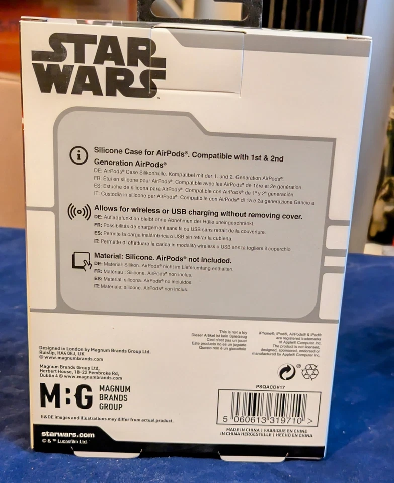 Disney Star Wars Darth Vader Silicone Airpods Protective Case Gen 1 & 2 NEW - Image 3 of 4