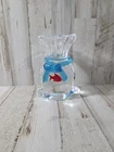 Vintage  Art Glass Fish In A Bag Goldfish Aquarium Paperweight Murano Style