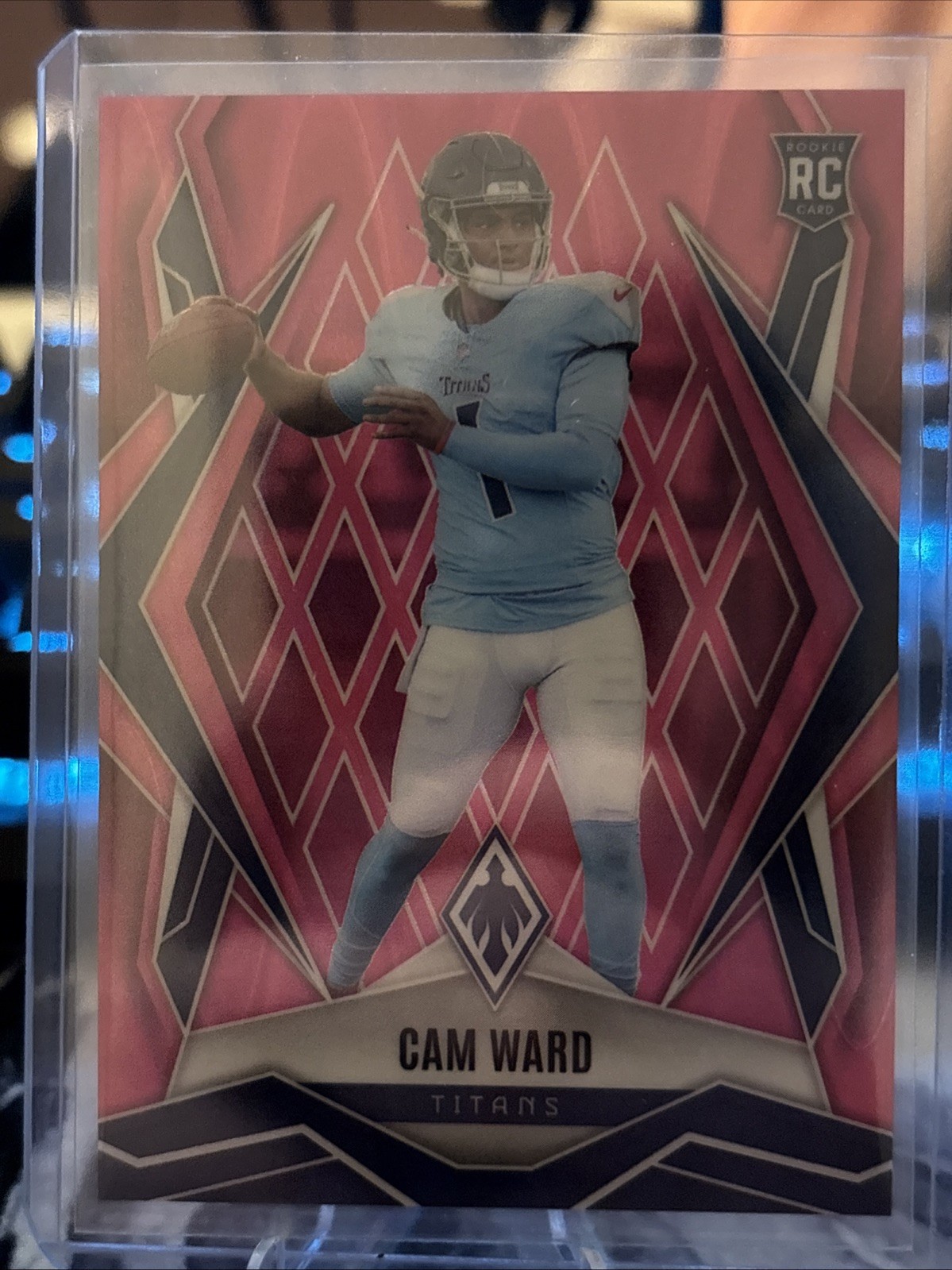 2025 Panini Phoenix - Rookies Cam Ward #194 Pink Seismic /75 (RC)