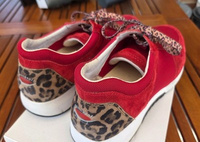 GABOR Rollingsoft Sneaker, Schnürschuhe, rot-leo, Wildleder-mesh, Gr. 40,5 (7)