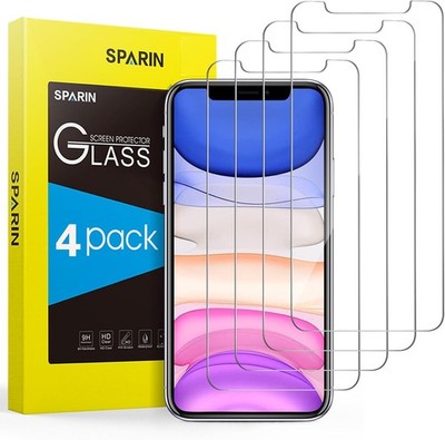 4-Pack Tempered Glass Screen Protectors for iPhone 11/XR, HD Clear 9H Anti-Scrat