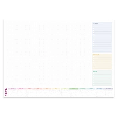 PUK KRÄMMER GMBH PuK Schreibtischunterlage Papier bunt 2026 DIN A2 25 Blatt Kantenschutz