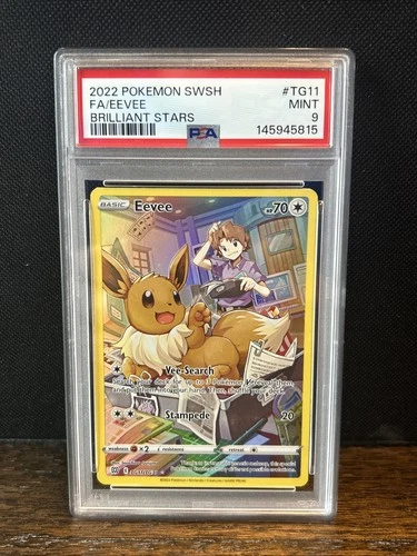 2022 Eevee TG11 Brilliant Stars Sword & Shield Trainer Gallery Pokémon PSA 9