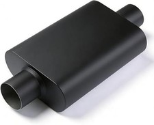 Universal 2.5 Dual Chamber Center Inlet Center Outlet Muffler 2.5 Inch Black Universal 2.5 Dual Chamber Center Inlet Center Outlet Muffler 2.5 Inch Black