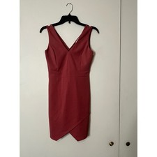 Newbury Kustom Dress Rust Sleeveless V Neck Cocktail Party Dress Women's Small