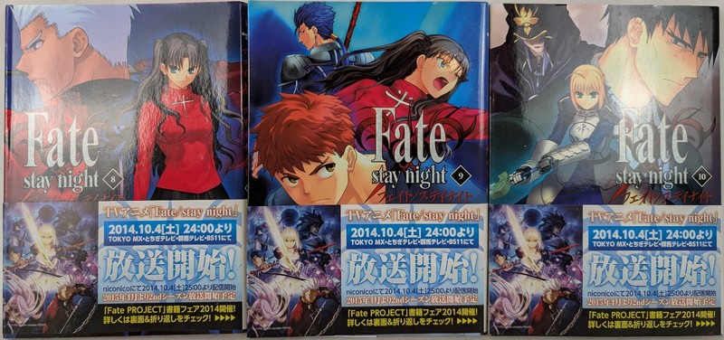 Fate/Stay Night Manga - Volumes 8-10 - Japanese Language Rare Import