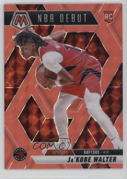 2024 Mosaic NBA Debut Fluorescent Red Prizm 56/75 Ja'Kobe Walter Rookie RC 0nr3