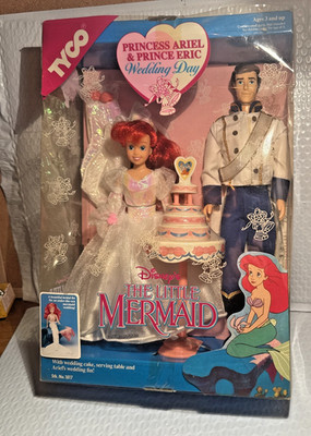 Disney's The Little Mermaid Princess Ariel & Prince Eric Wedding Day 1991 TYCO