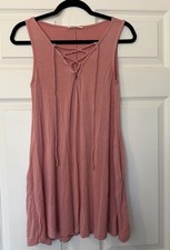 Entro Women’s Pink Mini dress With Pockets Flowy Boho Y2K Size Small