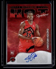 2022-23 Hoops Hot Signatures Rookies Green Auto Christian Koloko RC Auto Toronto