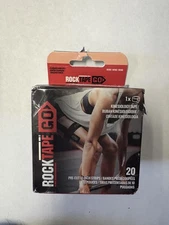 RockTape GO Kinesiology Tape Pre-Cut 10-Inch Strips 20ct Beige Standard Adhesive