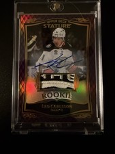 RARE 2024-25 Upper Deck Stature Leo Carlsson Rookie Auto Patch Purple 1/3