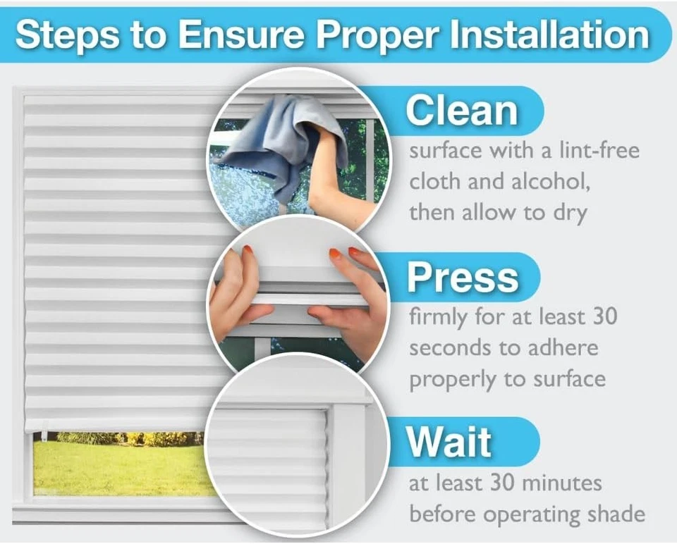 6 Pack Window Sun Shade Pleated Pull Down Cordless Blackout UV Light Movie Room - Image 4 of 4