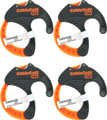 Cable Cuff Pro (4 Pack: 4X Medium 2 Inch Diameter) Adjustable, Reusabl