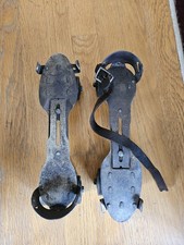 Vintage 1950's Adjustable Metal Roller Skates - 1 still has the strap 