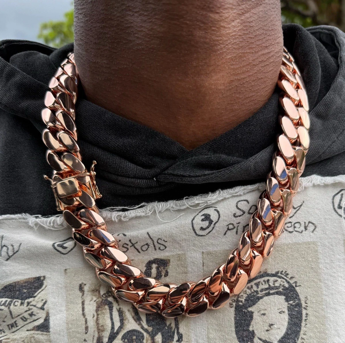Hip Hop - Colgante De Tiburón Chapado En Oro Blanco Helado Y Cadena De Cuerda De 0.157 In 24 Pulgadas, Collar De Moda Brillante, Chapado En Oro, Diamante De Laboratorio