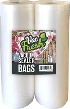 Vac Fresh Food Vacuum Sealer Rolls, 11" x 50', 2 3.5mil, Transparent 