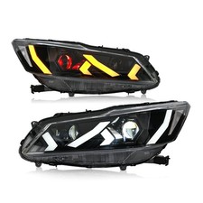 For 2016-2017 Honda Accord Led Headlights Demon Eyes Front Lamps Assembly Pair