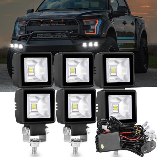 6PCS LED Fog Light Cube Pods Bumper Lamp W/DRL For 2017-2021 Ford F-150 Raptor - Picture 14 of 14