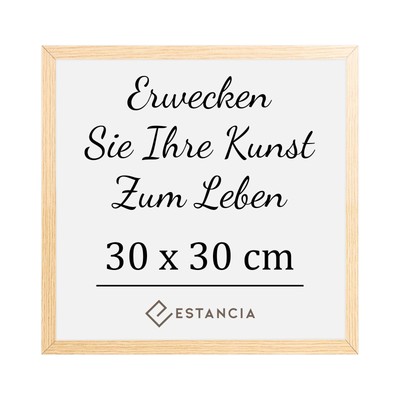 Estancia Eiche Holz Bilderrahmen 30x30 cm mit Bruchsicherem Acryl Glas Rahmen