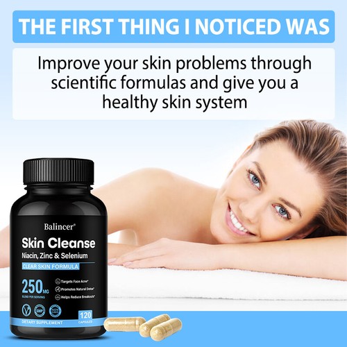 Perfect Clear Skin Formula Fights Face Acne 30 to 120 capsules - Picture 8 of 13