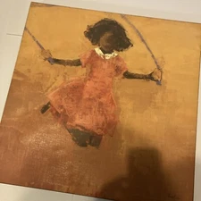 JUMP Wall Hanging By REBECCA KINKEAD - ROPE SKIP Joy Happy Child Girl