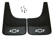 New GM Black Contoured Mudflaps Mud Flaps W/ Logo Fits Silverado S10 +More