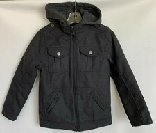 Urban Republic Youth Jacket Unisex Charcoal Hooded Zip Front Pockets M 10/12