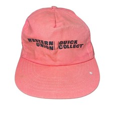WESTERN UNION vintage neon pink adjustable cap / hat - Made in USA!