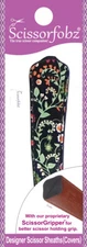 SCISSORFOBZ Designer Scissors Sheath Cover Single Small Colorful Floral On Black