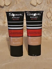 2-CoverGirl-Outlast-Active 24hr Foundation #845 WARM BEIGE-1 OZ.-EACH! READ!