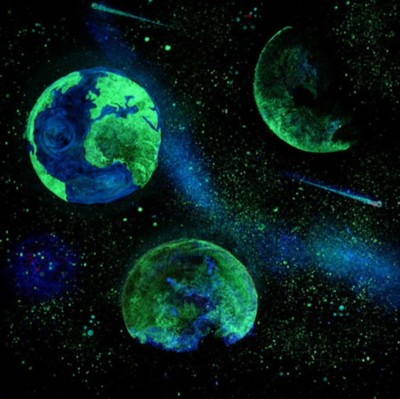 Neutral White Glows GREEN in the Dark Paint 1-2oz pots luminous, black light