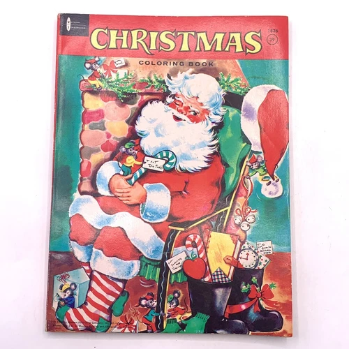 Vintage Christmas 1960 Coloring and Activity Book 92/95 UNUSED Coloring Pages