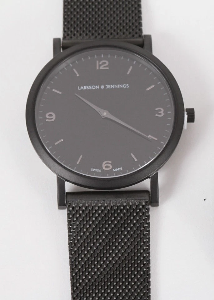 Larsson and Jennings 38MM black Lugano Milanese Band Swiss Made Watch MSRP $450 - Image 2 of 4