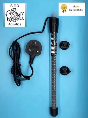 FISH TANK HEATER SUBMERSIBLE Tanks upto 150 Litres 200W LED On Light Aquarium - Image 1 of 4