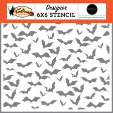 Crafts CB 6X6 Plastic Stencil Hocus Pocus Halloween Bat Cave Flying Bats Repeats