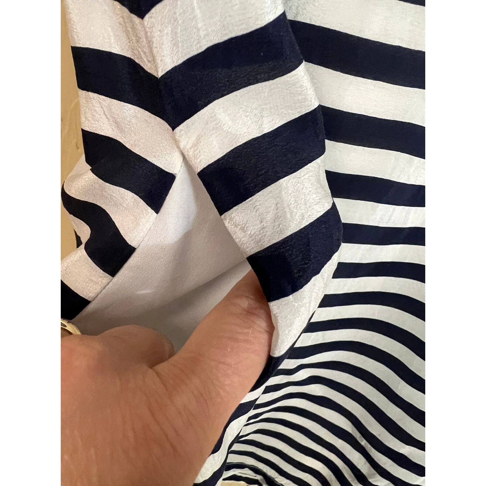 Mini ABITO Kate Spade taglia 4 seta blu navy righe cambio tasche foderato nautico piccolo