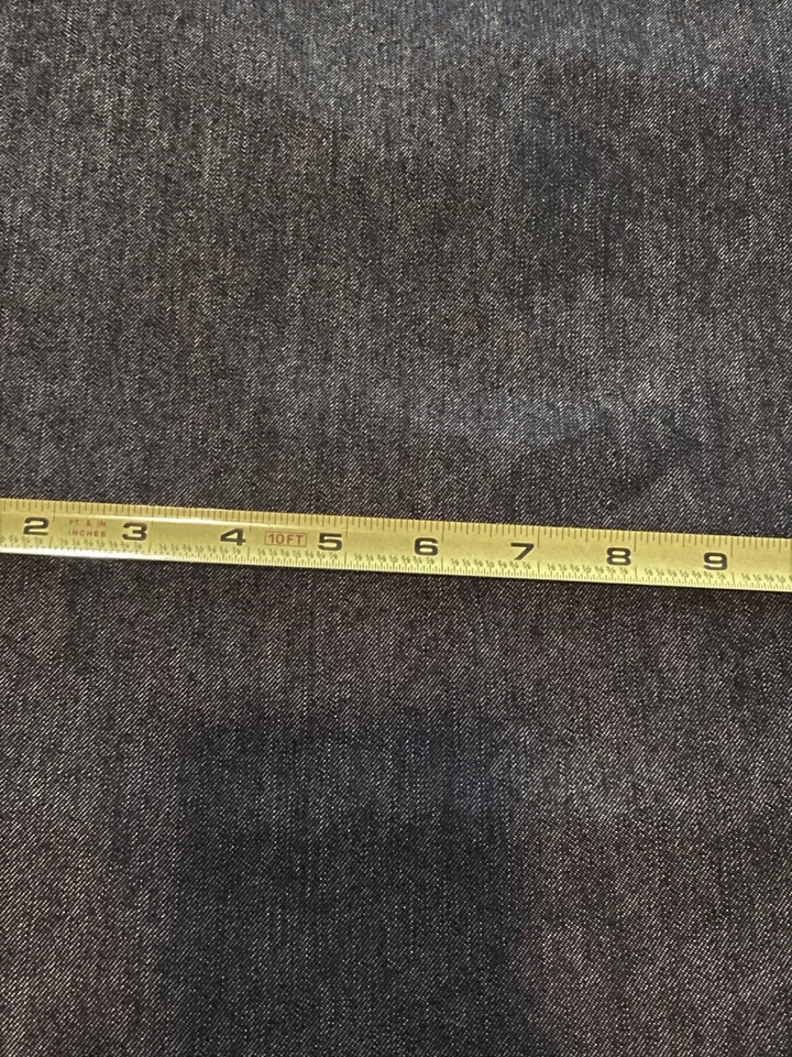 Heavy Black Twill Sewing Fabric 1.8 yds 62" Stiff Shiny Sheen Made in USA - Image 4 of 4