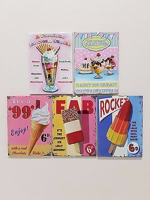 Ice Cream Seaside Retro Kitchen Cafe Lolly Desert Novelty Fridge Magnet Gift Set Ebay