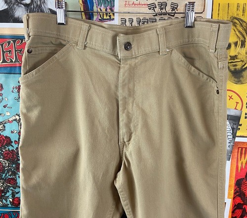 Pantalones Levi's caqui vintage de los años 70-80 para hombre 35x30 retro EE. UU. habitación Skosh - Imagen 3 de 9