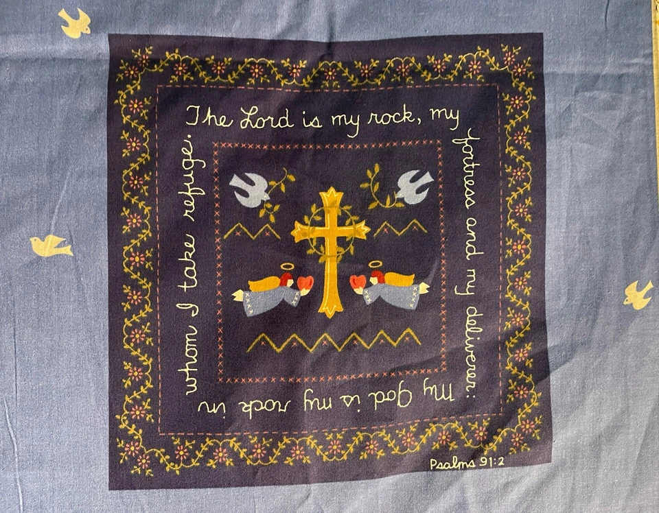 Vintage 1996 Psalms & Peace Doves Fabric By Fabric Traditions Approx. 45”X118” - Image 3 of 4