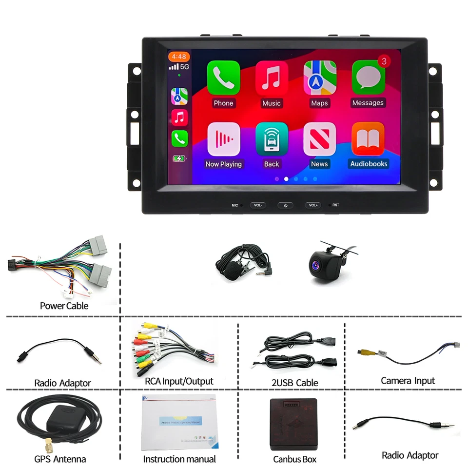 For 2006-2010 Chrysler PT Cruiser Android 13 CarPlay Car Stereo Radio GPS Navi Foto 4 de 4