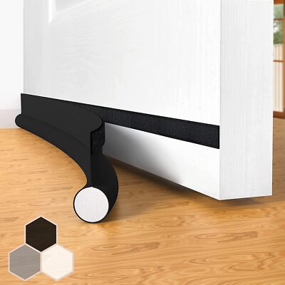 Under Door Draft Stopper Seal Strip - Adjustable Soundproof Weatherstrip For Twin Doors