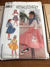 80’s Simplicity 7878 Girls Skirts Poodle Applique` HALLOWEEN #7878 10 12 14 UC
