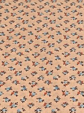 Country Calico flowers on Coral / peach cotton Fabric per yard quilt / sew 44"