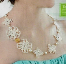 BRIDAL NECKLACE JEWELRY CROCHET PATTERN INSTRUCTIONS