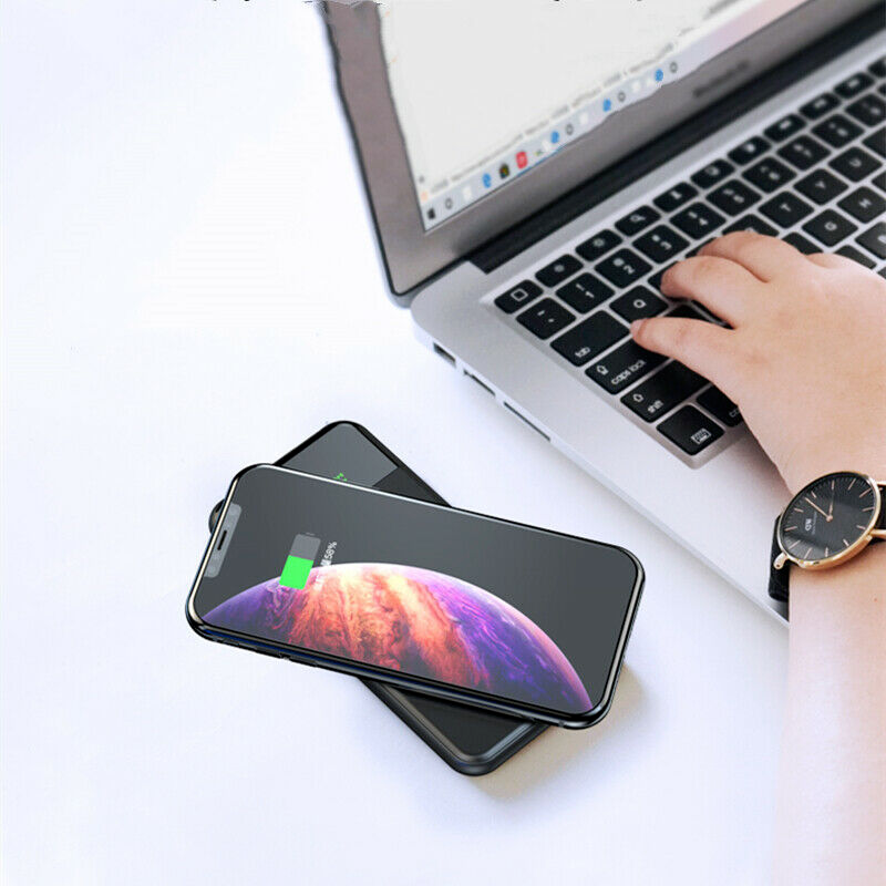 900000mAh UK Wireless Power Bank LCD 2USB Fast Charging Battery