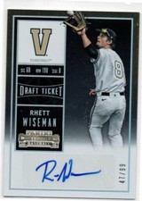2015 Contenders Rhett Wiseman VANDERBILT DRAFT TICKET SILVER AUTO /99 RC 44
