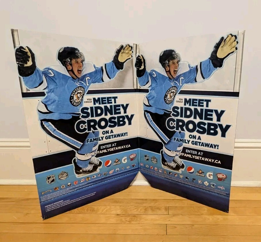 Sidney Crosby Penguins Cardboard And Plastic Store Display Sign Standee ...