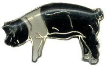 Pack of 24 Black And White Pig Bike Motorcycle Hat Cap Lapel Pin HP81